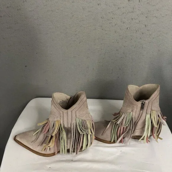 Free People Boots Womens 8 US 38 EU Lawless Fringe Pastel Western Boho Rodeo - Picture 3 of 16